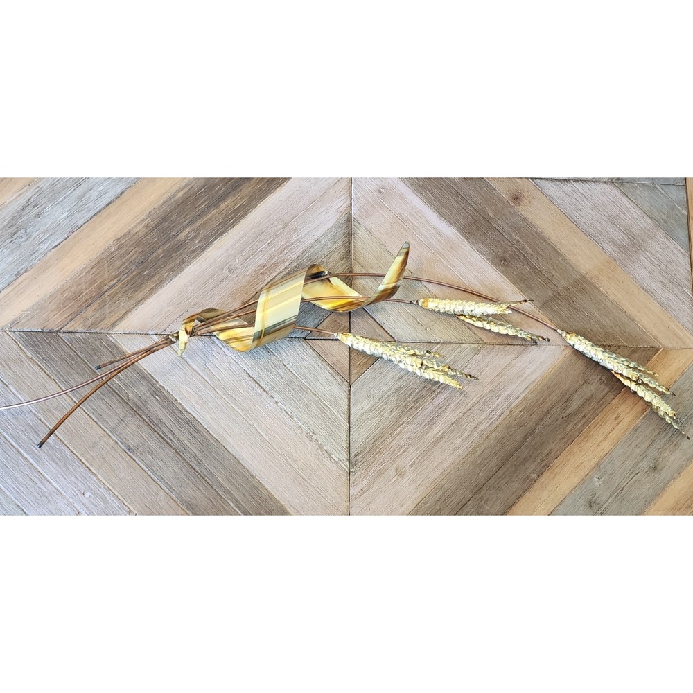 Vintage HOMCO Home Interiors Gold Copper Metal‎ Wheat Shelf Wall Decor 31" MCM